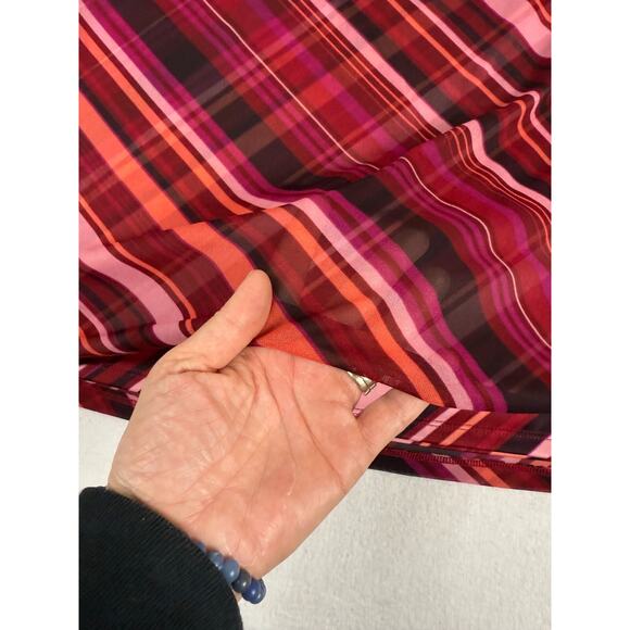 Express Skirt Women's Medium Red Pink Plaid A-Line Classic Academia preppy Flaw - Picture 3 of 13